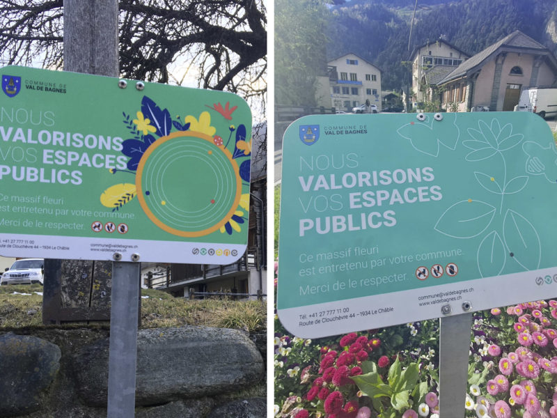 Commune de Val de Bagnes – Panneaux floraux