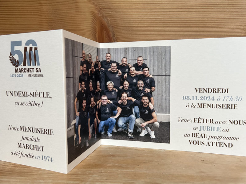 Marchet Menuiserie – 50 ans – Invitation