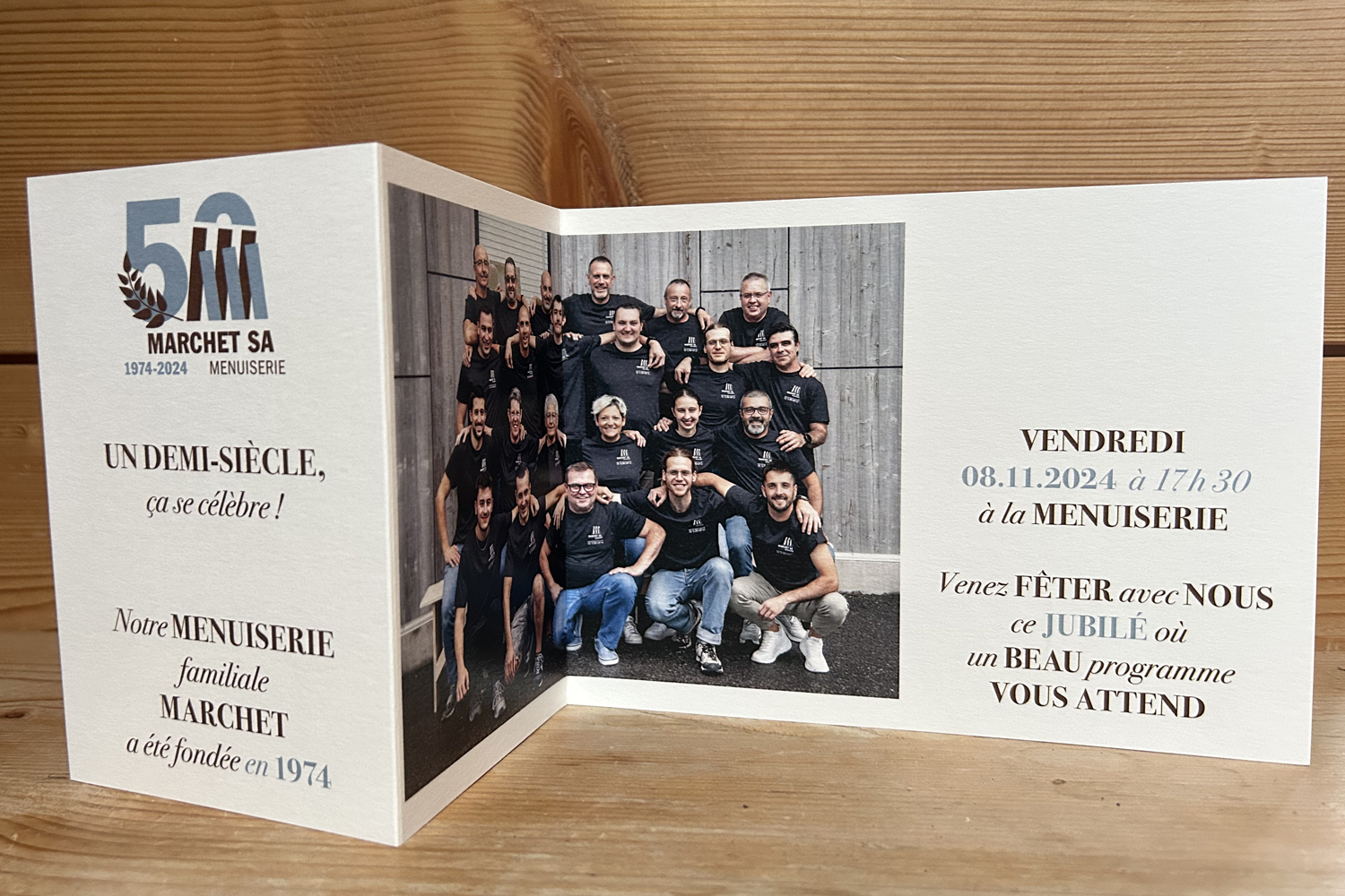 Marchet Menuiserie – 50 ans – Invitation