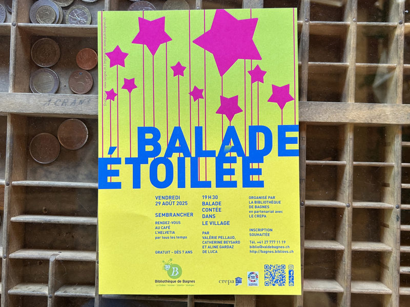 Bibliothèque de Bagnes – Flyer – Balade étoilée