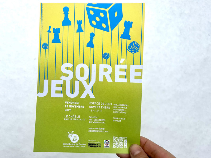 Bibliothèque de Bagnes – Flyer – Soirée jeux